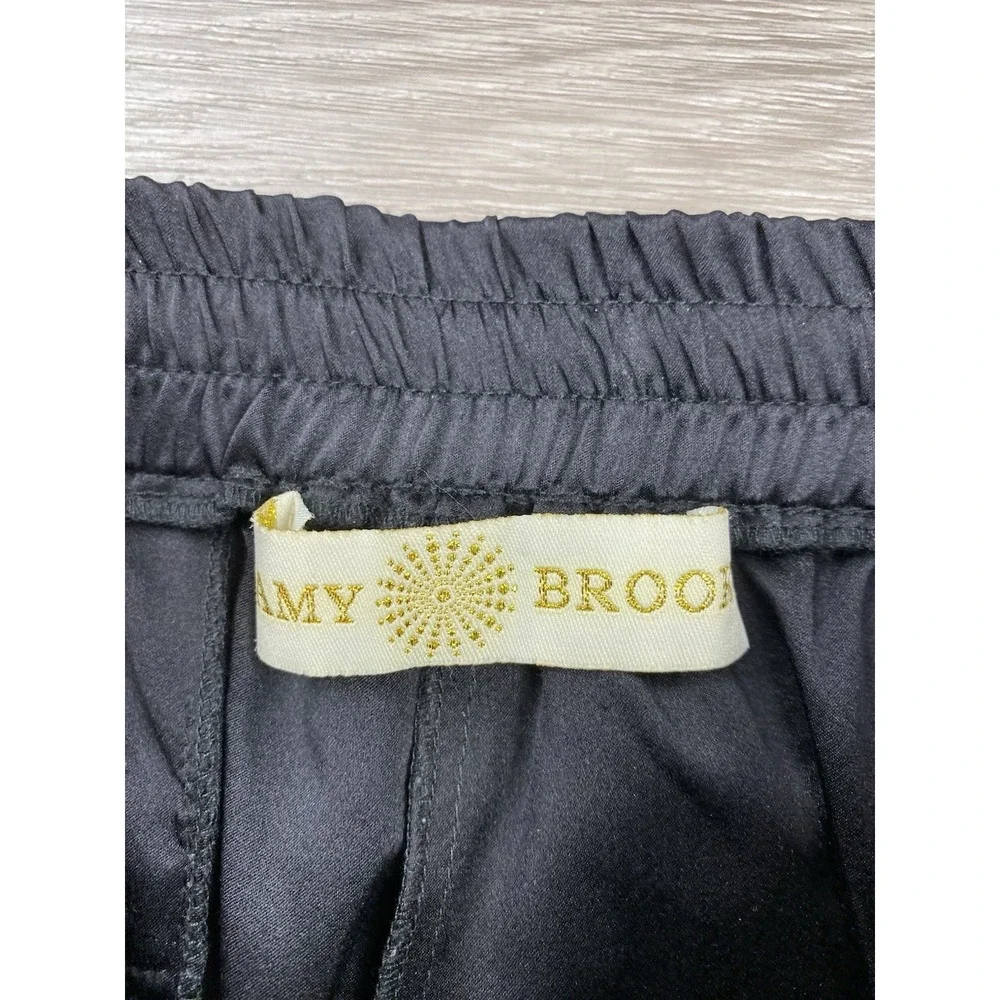 Ramy Brook Women's Silk Drawstring Jogger Pants Black Size Small‎